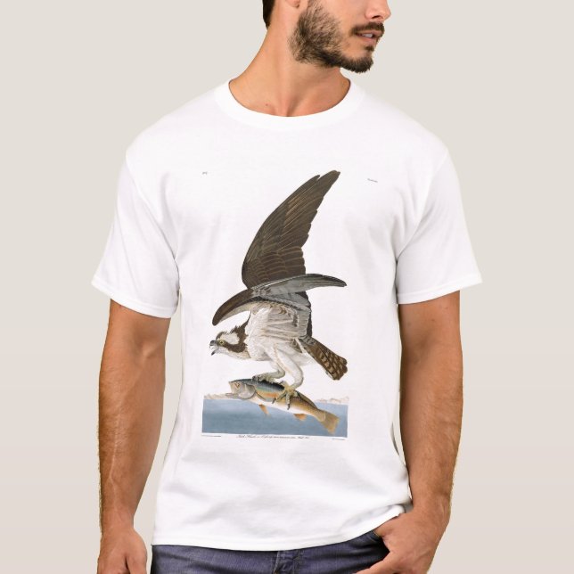 Fisher Hawk or Osprey by Audubon T-Shirt (Front)