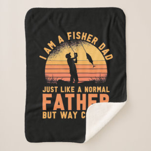 Fisher I Am A Fisher Dad Sherpa Blanket