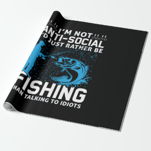 Fisher I Would Just Rather Be Fishing Wrapping Paper