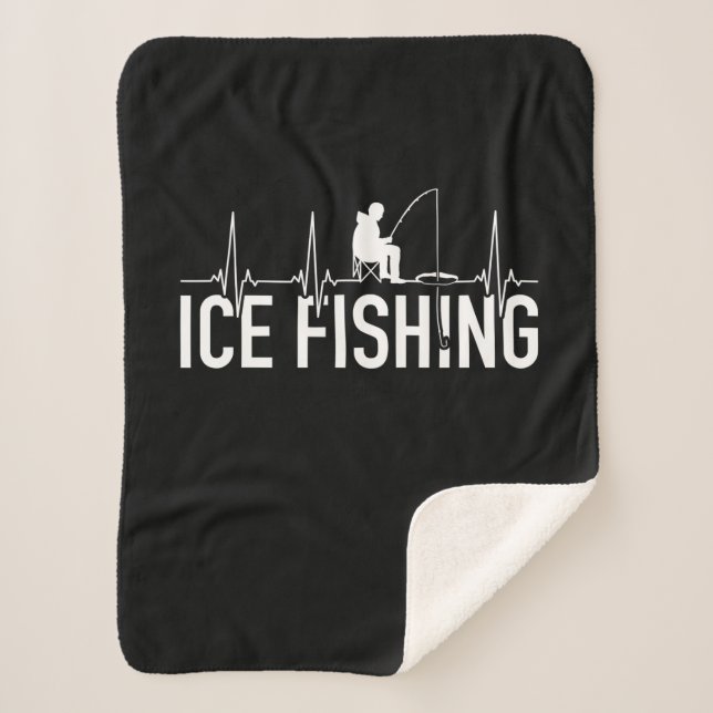 Fisher Ice Fishing Heartbeat Sherpa Blanket (Front)