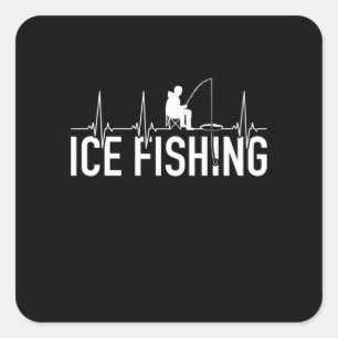 Fisher Ice Fishing Heartbeat Square Sticker