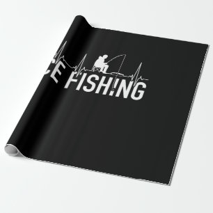 Fisher Ice Fishing Heartbeat Wrapping Paper