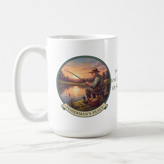 Fisher Man mug gift with custom Text  (Left)