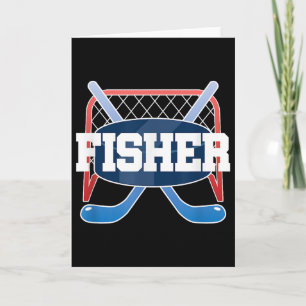 Fisher Name Boys Hockey Play Ice Rink Field Stick Card