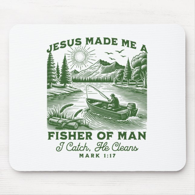 Fisher Of Man Mark 117 Christian Scripture Jesus F Mouse Mat (Front)