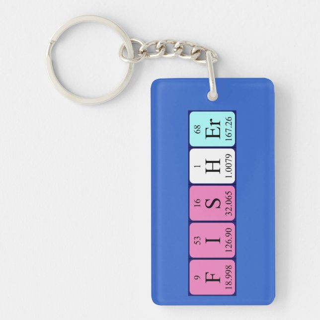Fisher periodic table name keyring (Front)
