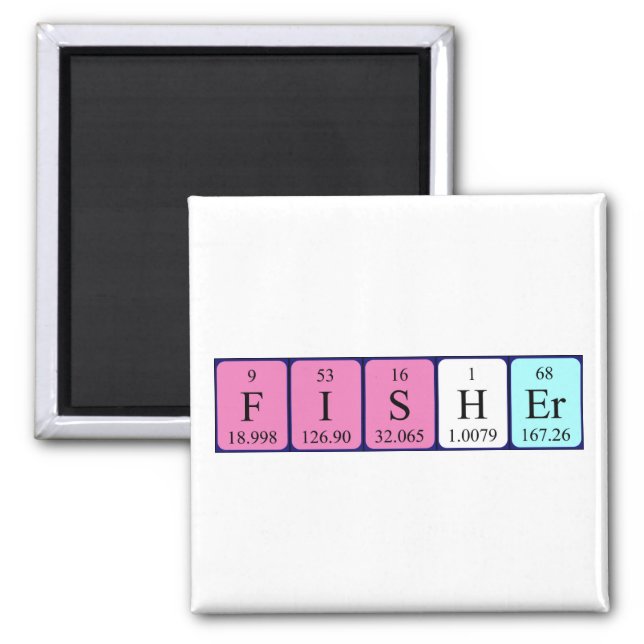 Fisher periodic table name magnet (Front)