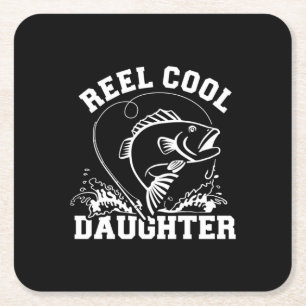Fisher Reel Cool Daughter Square Paper Coaster