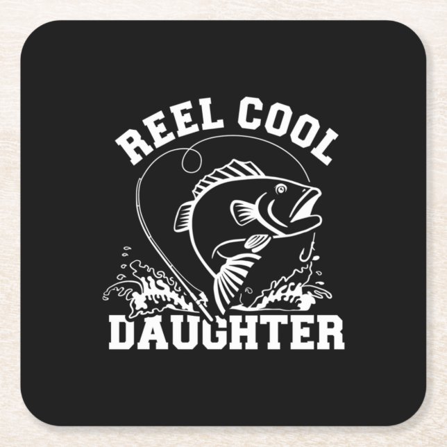 Fisher Reel Cool Daughter Square Paper Coaster (Front)
