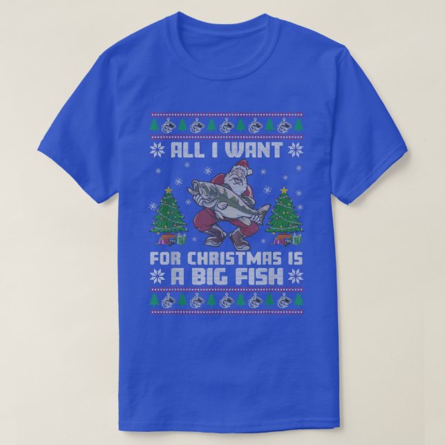 Fisher Wish Big Fish Funny Ugly Christmas Sweater  (Design Front)