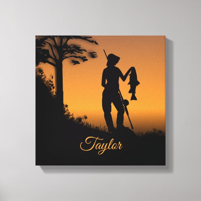 Fisher Woman at Dusk  Canvas Print (Front)