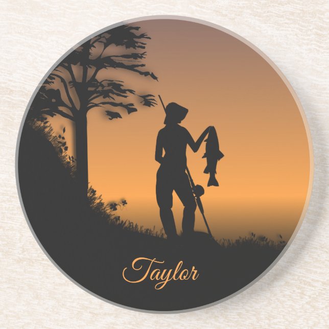 Fisher Woman at Dusk Personal Coaster (Front)