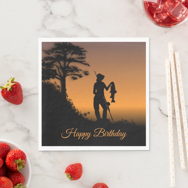 Fisher Woman at Dusk Personal Napkin (Insitu)