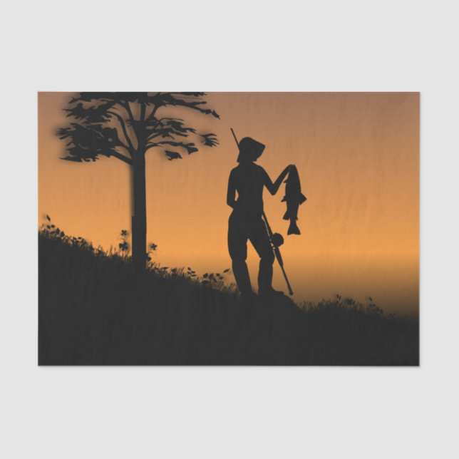 Fisher Woman at Dusk Tissue Paper (Front)