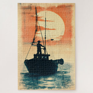 Fisherman (1) 1960s-Inspired Graphics Jigsaw Puzzle