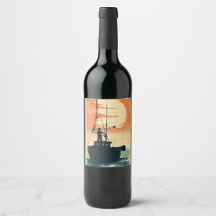 Fisherman (1) 1960s-Inspired Graphics Wine Label