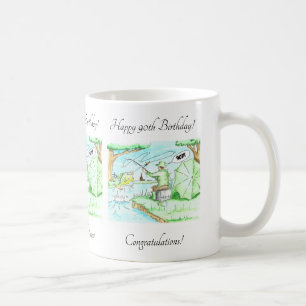 Fisherman 90th Birthday Coffee Mug
