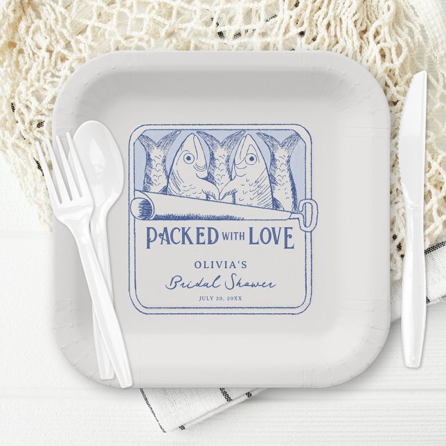 Fisherman Aesthetic Sardines Bridal Shower Paper Plate (Creator Uploaded)