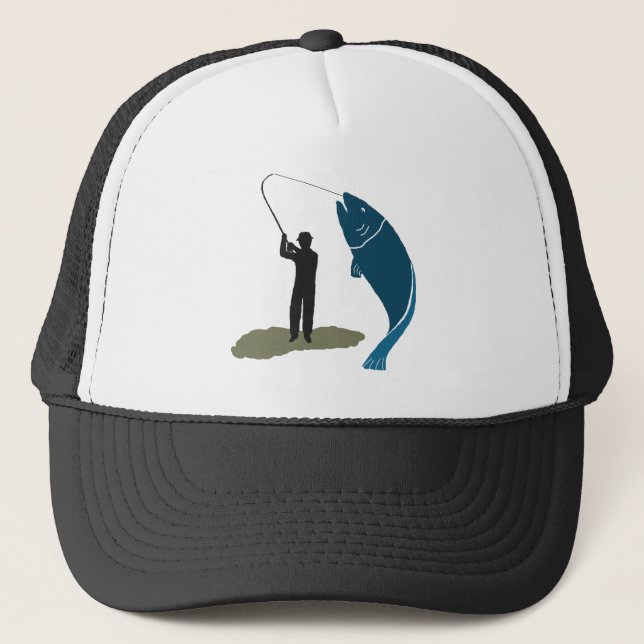 Fisherman and Big Catch Jumping Fish Hat (Front)