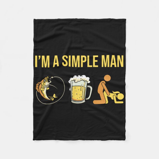 Fisherman - Angler Angling Fishing Im A Simple Man Fleece Blanket (Front)