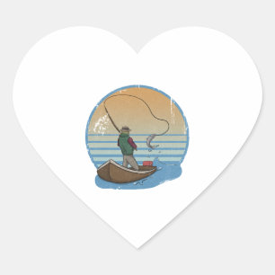 Fisherman Angler Fisher Fishing Fishing Angling Heart Sticker