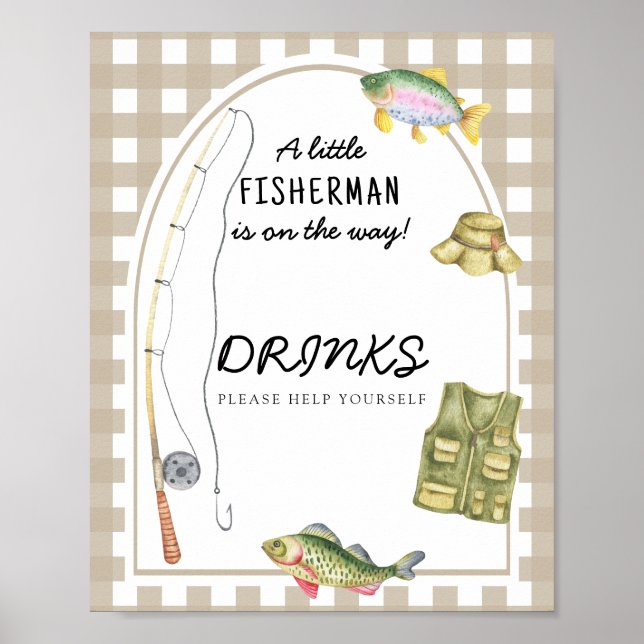 Fisherman baby shower - Drinks help yourself Poster (Front)
