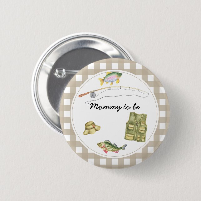 Fisherman Baby Shower - Mummy to be 6 Cm Round Badge (Front & Back)