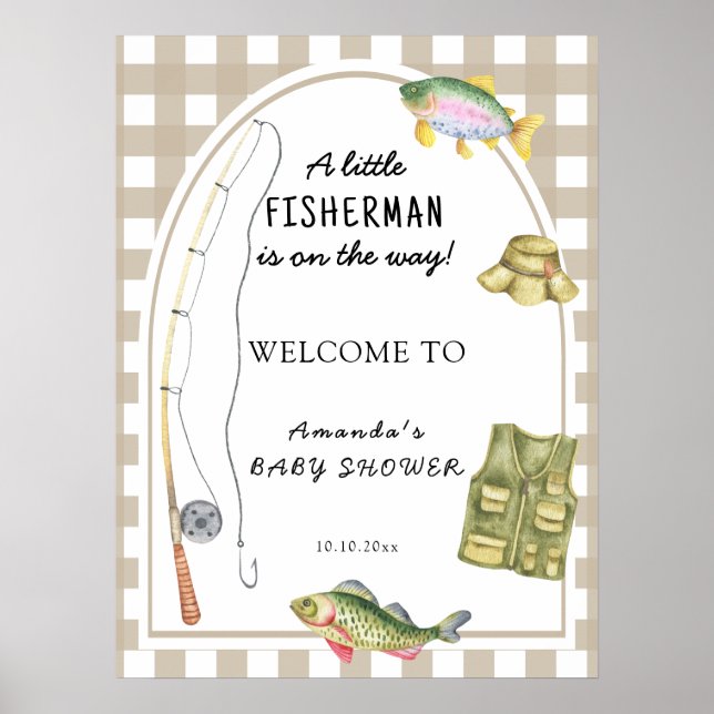 Fisherman Baby Shower Welcome Poster (Front)