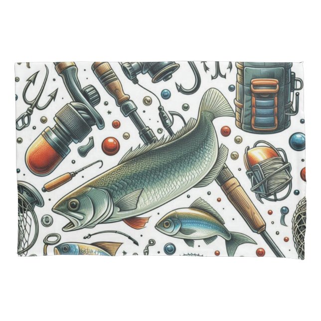 Fisherman Bass Fish Pillowcase (Front)