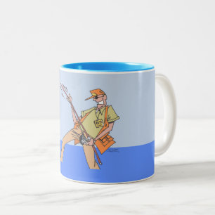 Fisherman blue left hand two tone mug