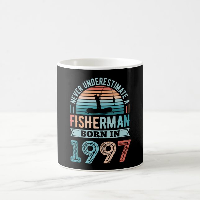 Fisherman born 1997 Fishing 30th Birthday Gift Coffee Mug (Center)