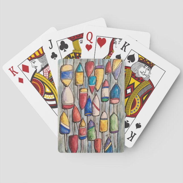 Fisherman Buoys Seaside Playing Cards (Back)