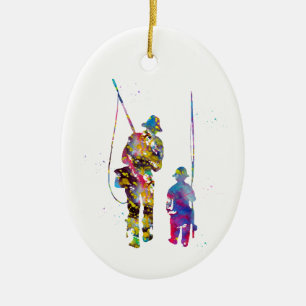 Fisherman Ceramic Tree Decoration
