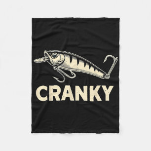 Fisherman Cranky Crankbait Fishing Fisher Fleece Blanket