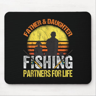 Fisherman Dad And Daughter Fishing Partners For Li Mouse Mat