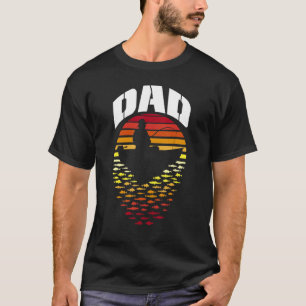 Fisherman Dad Fishing Boat Vintage Retro Sunset T-Shirt