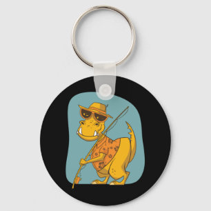 Fisherman Dinosaur  Key Ring