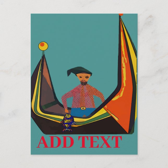 Fisherman, edit text Postcard (Front)