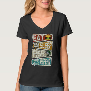 Fisherman Fishing Eat Sleep Fish Repeat Angling T-Shirt