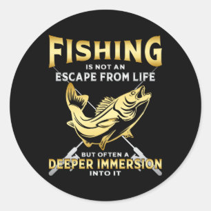 Fisherman Fishing Love Fish Fishing Rod Funny Gift Classic Round Sticker