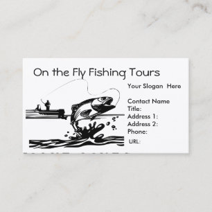 Fisherman Fishing on Lake Business Card Template