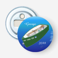 Fisherman Fishing Row Boat Rod Magnetic Button