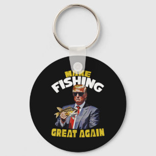Fisherman For Trump 2024 Trout Fishing, Trump Fish Key Ring