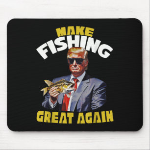Fisherman For Trump 2024 Trout Fishing, Trump Fish Mouse Mat