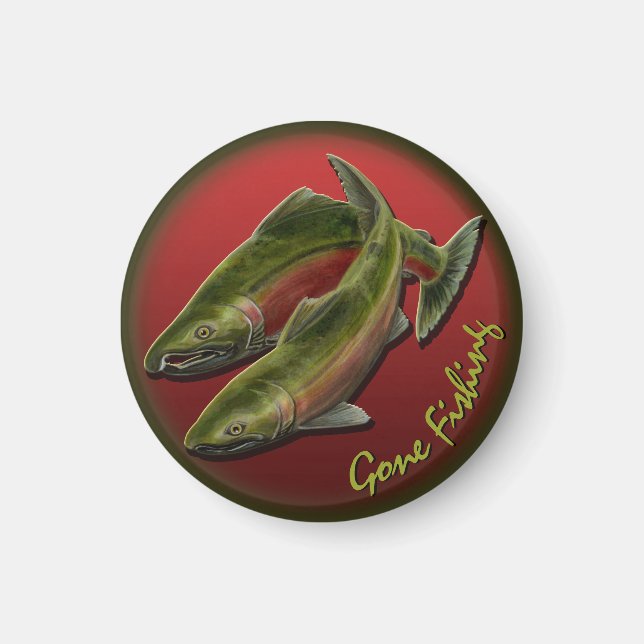 Fisherman Fridge Magnets Custom Gone Fishing Gifts (Front)