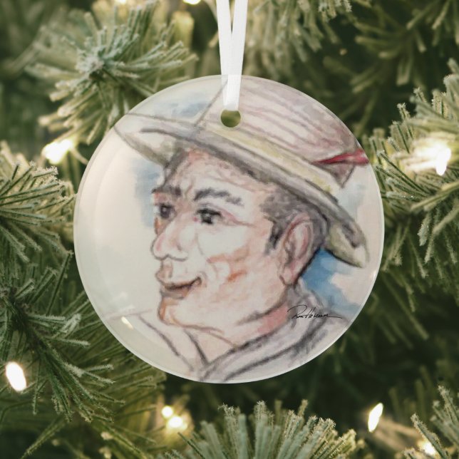 Fisherman Glass Tree Decoration (Insitu)