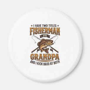 Fisherman Grandpa Vintage Engraving Fishing Shirt_ Magnet