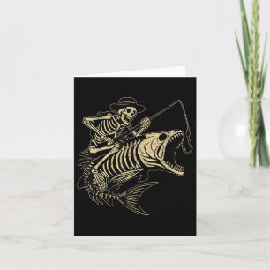Fisherman Halloween B Fish Skull Skeleton Fishing Card