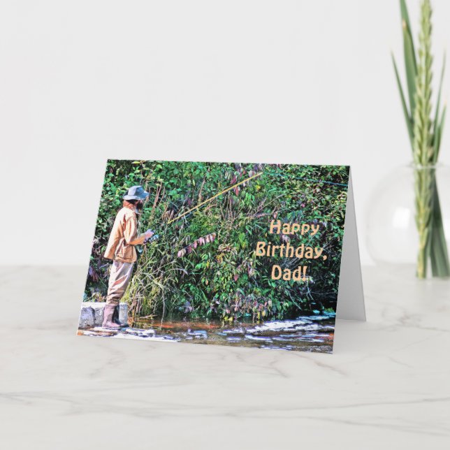 FISHERMAN- "HAPPY BIRTHDAY, DAD" (PHOTOG) CARD (Front)