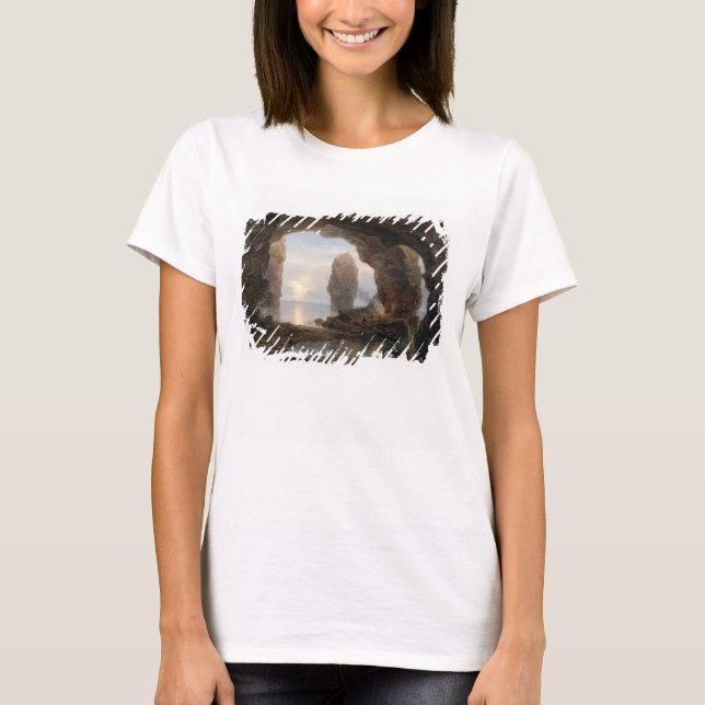 Fisherman in a Grotto, Helgoland, 1850 (oil on can T-Shirt (Front)